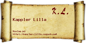 Kappler Lilla névjegykártya